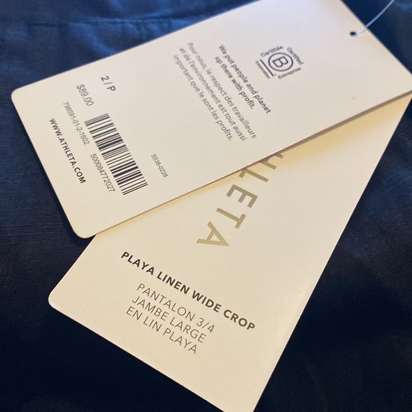 ATHLETA PLAYA LINEN WIDE LEG CROP PANT // Black 🎉 Host Pick 🎉 - Picture 6 of 16